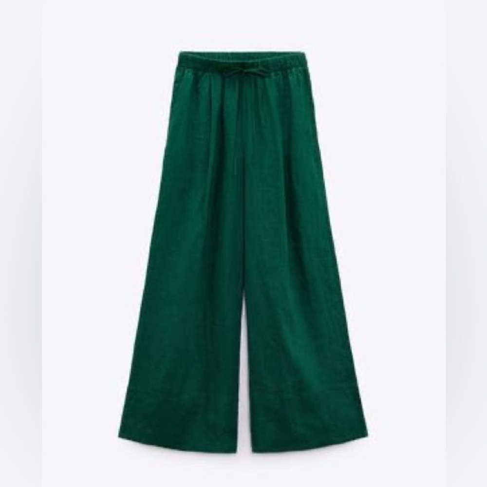 Zara Emerald Green Wide Leg Pants